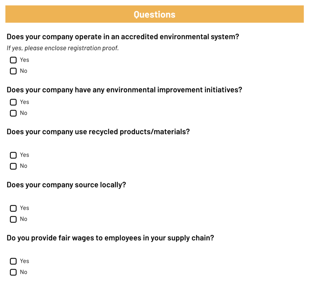 supplier evaluation questionnaire 