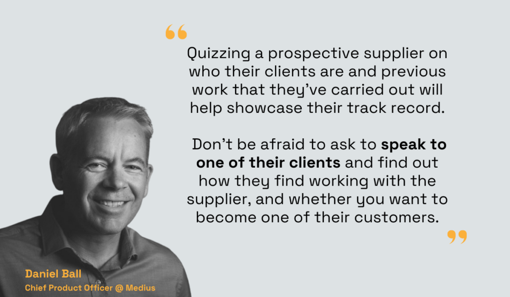 quote on the importance of checking supplier references