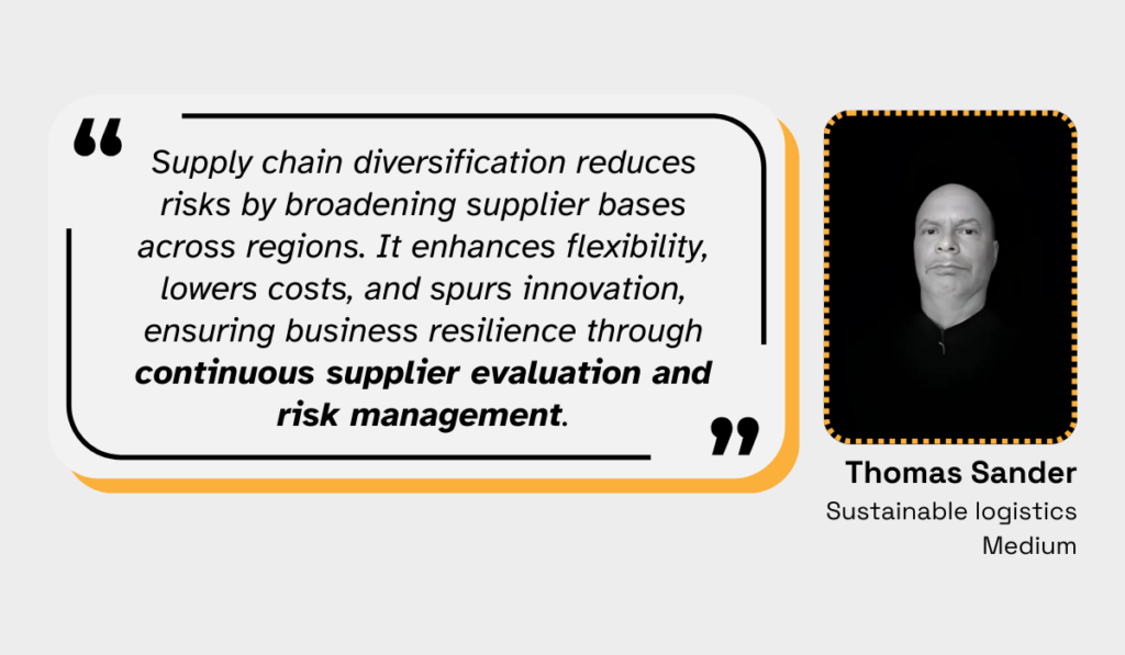 quote on supplier base diversification and evaluation for risk management