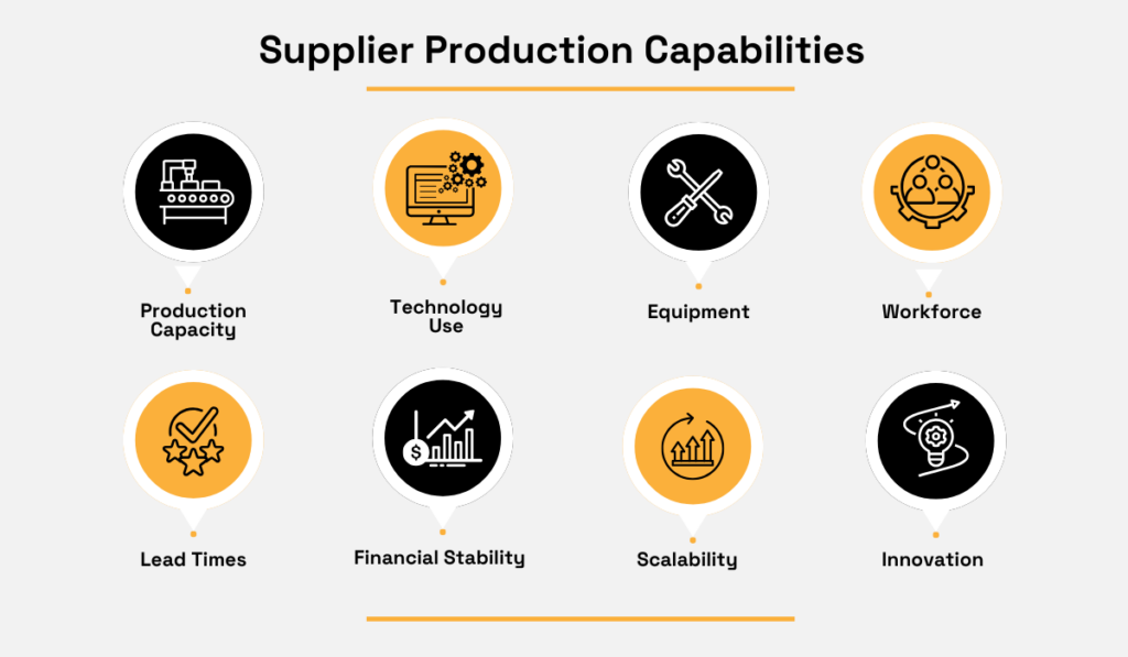 supplier production capabilities criteria to look at during the vetting process