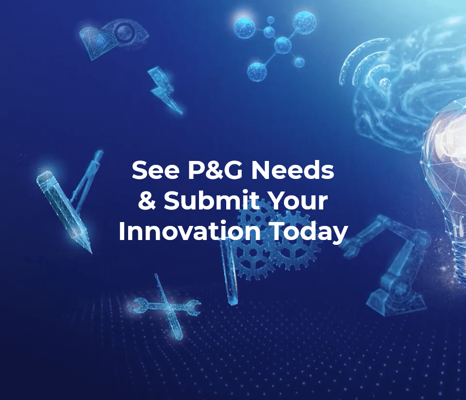 Graphic inviting users to see P&G needs and submit their innovation.