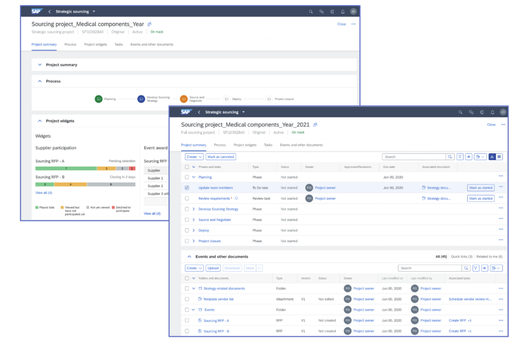 SAP Ariba dashboard