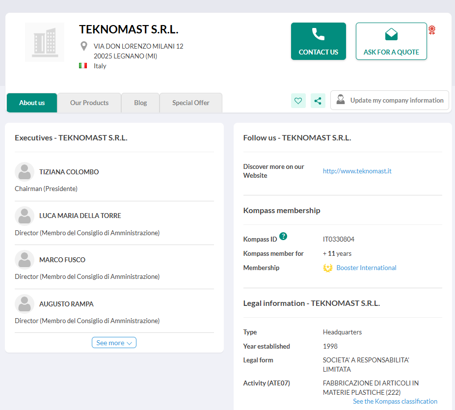 Kompass dashboard