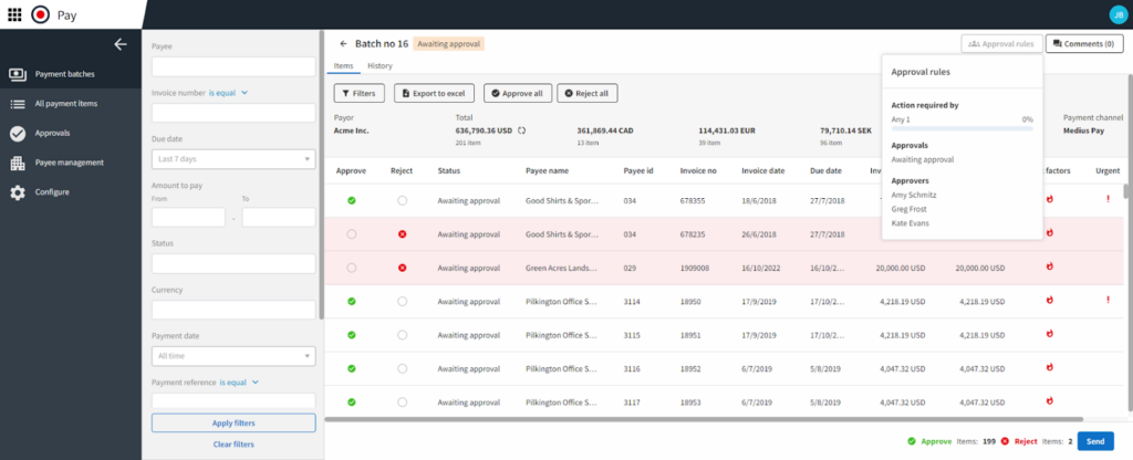 Medius dashboard