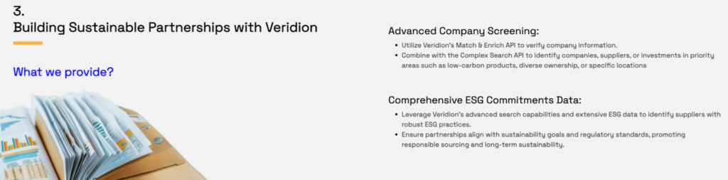 Veridion dashboard 