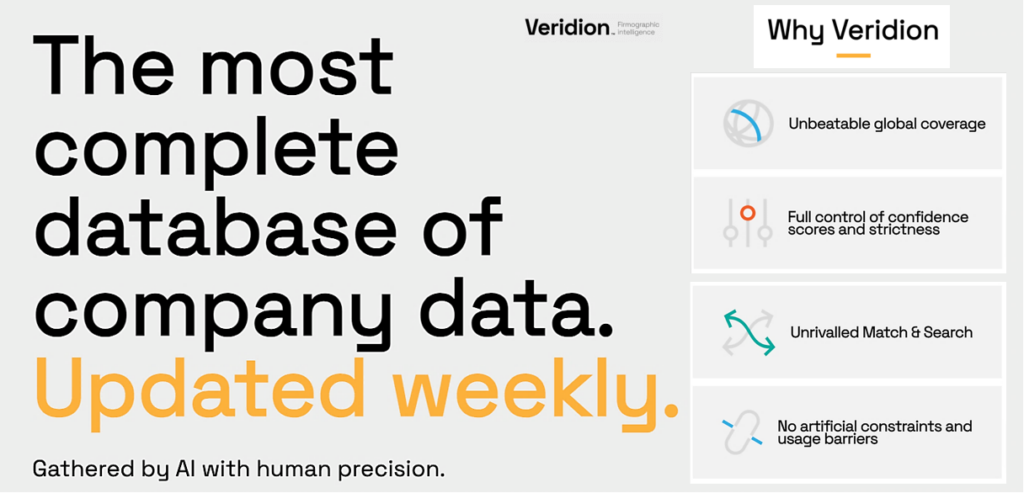 Veridion dashboard