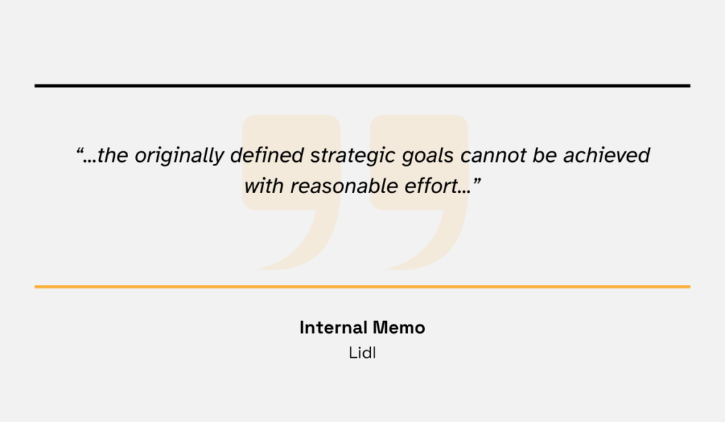 Internal Lidl memo quote