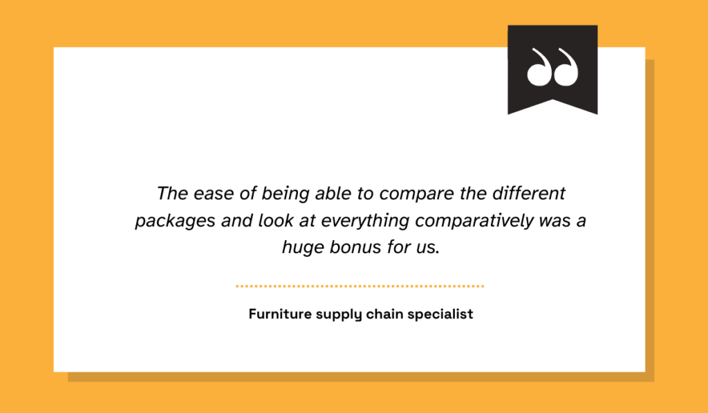 Furniture supply chain specialist quote