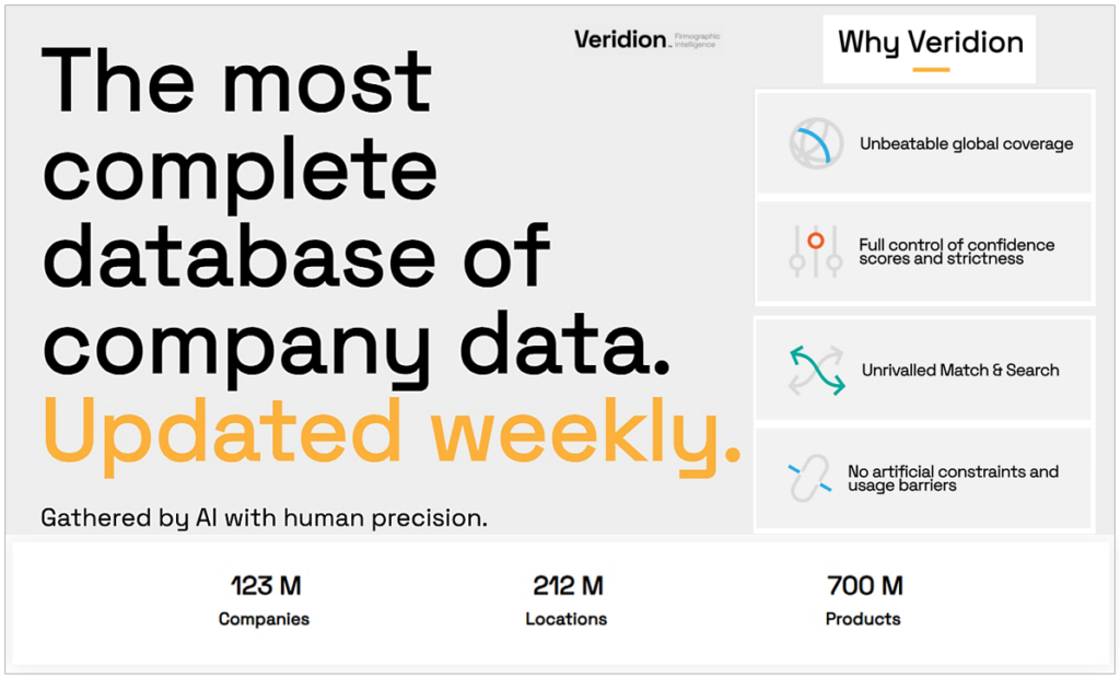 Veridion dashboard