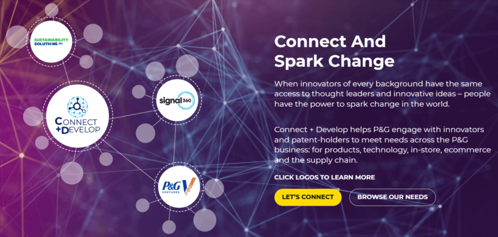 P&G Connect Develop dashboard