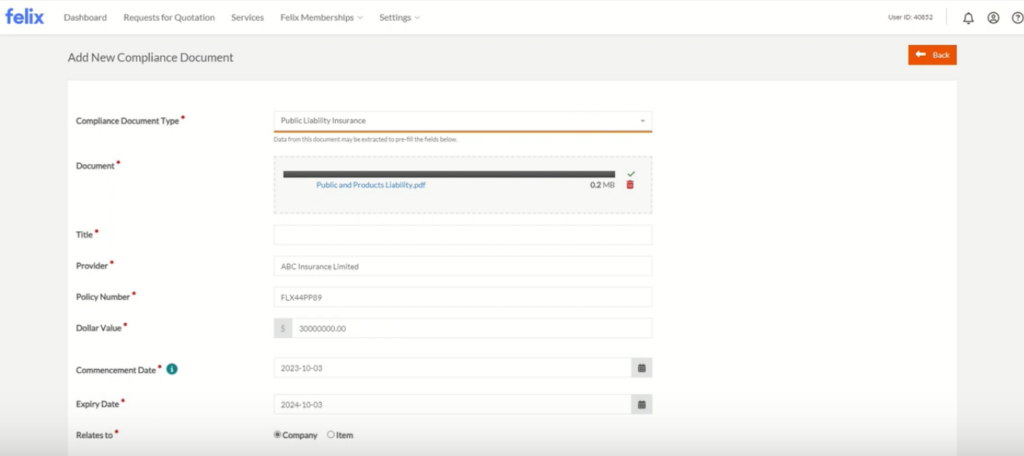Felix dashboard
