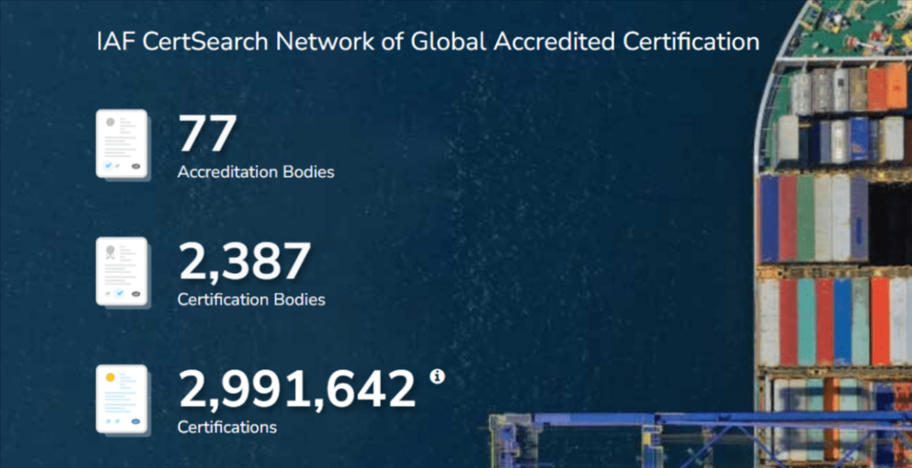 IAF CertSearch dashboard