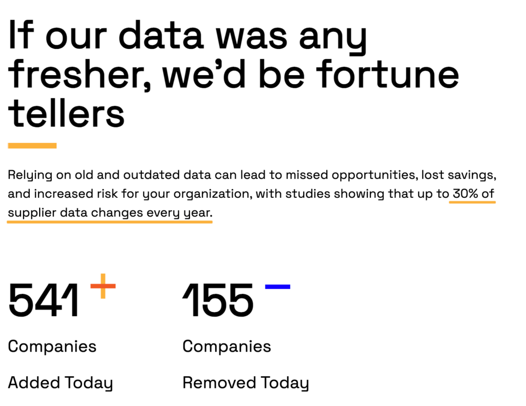 Veridion dashboard