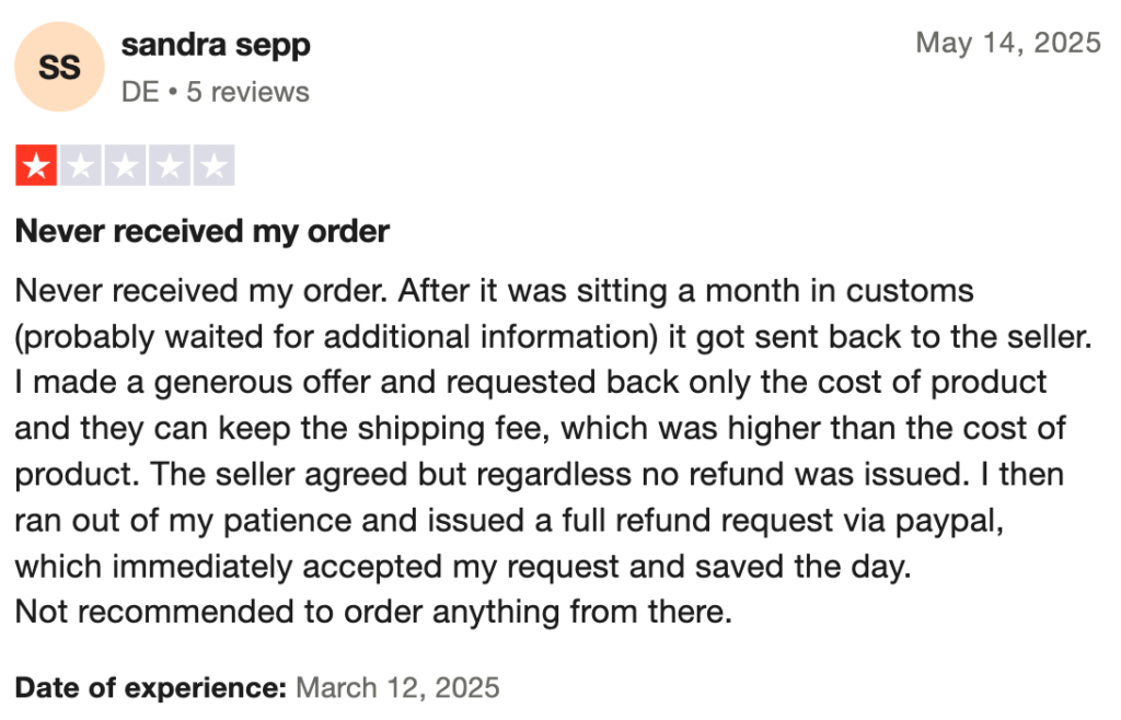 IndiaMART review on Trustpilot