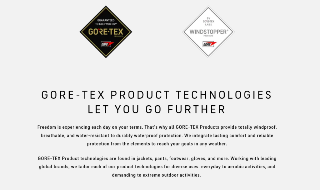 Gore-Tex dashboard
