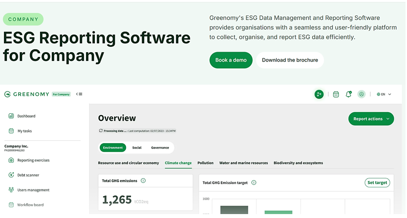 Greenomy dashboard