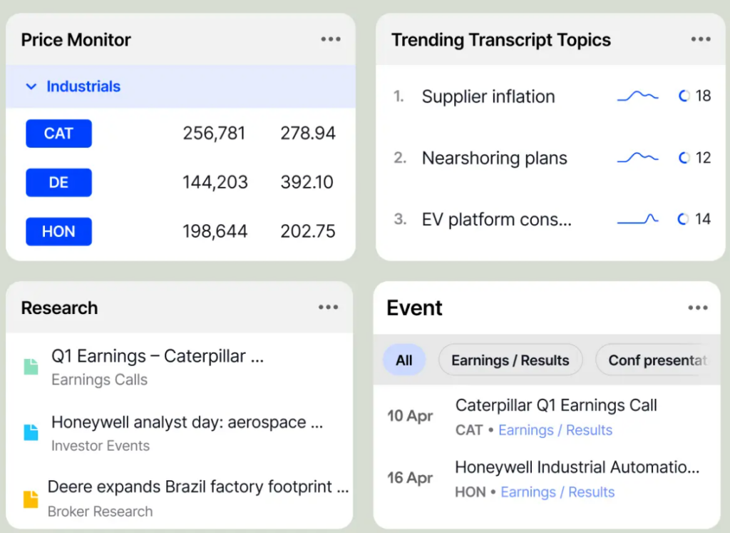 AlphaSense dashboard