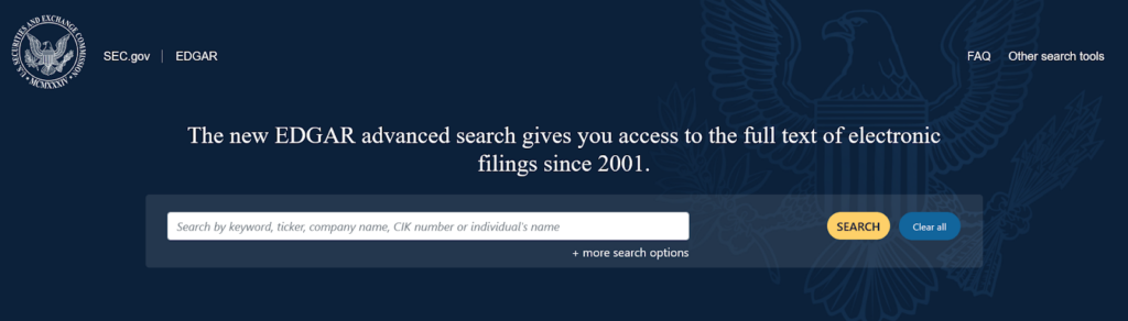 SEC.gov dashboard