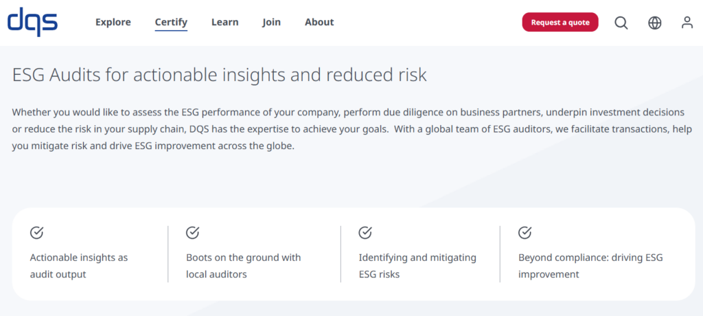 DQS dashboard