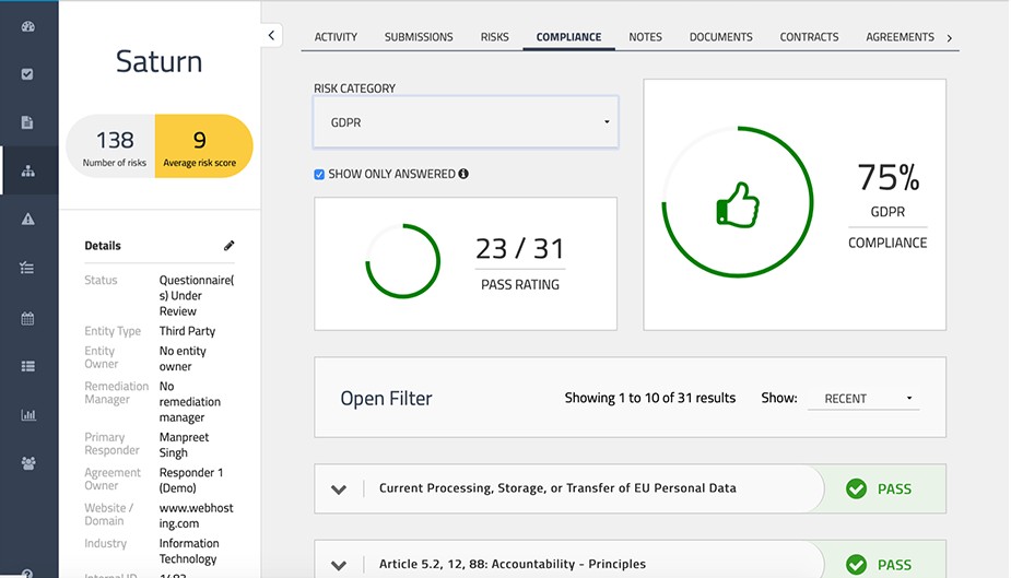 Prevalent dashboard
