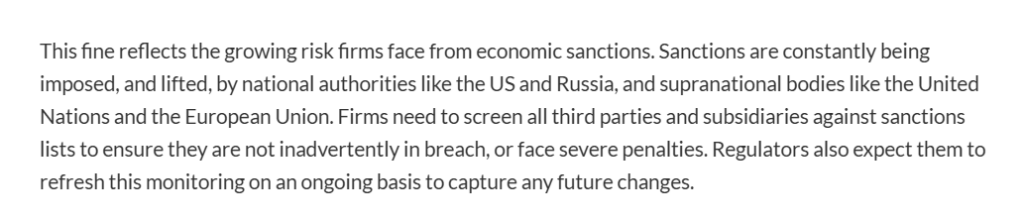 Sanctions Monitoring Text