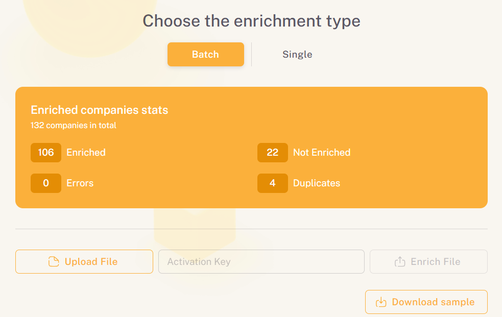 Veridion dashboard