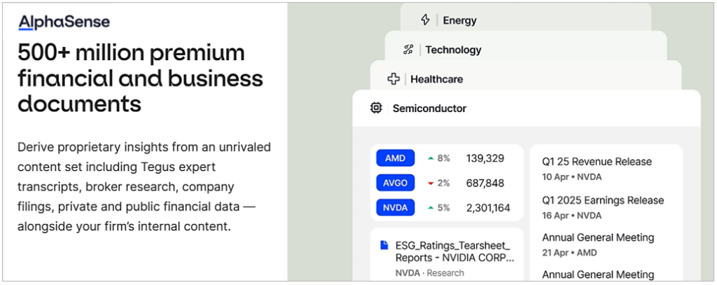 AlphaSense dashboard