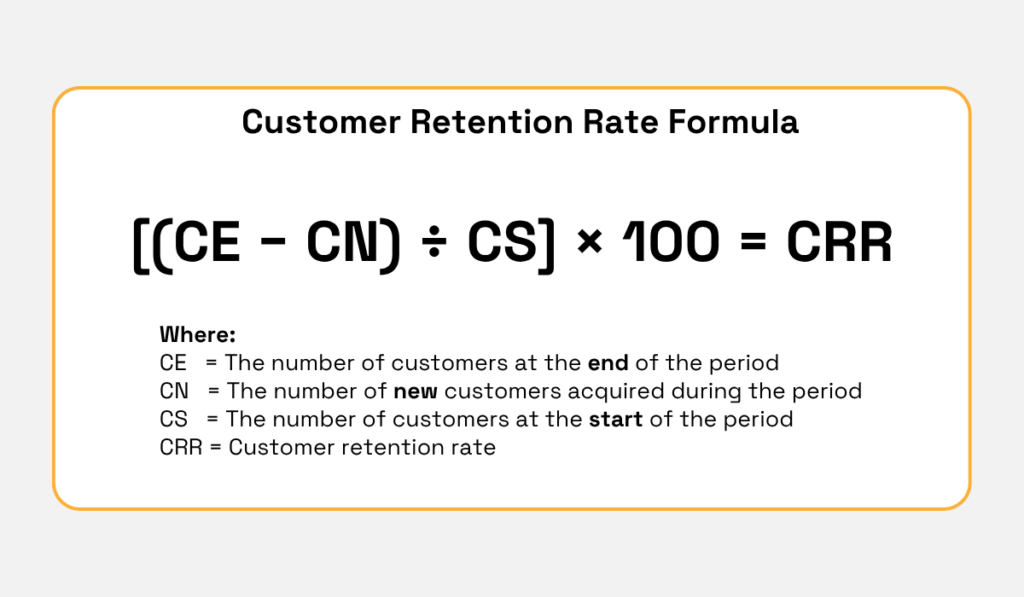 Formula for calculating customer retention rate