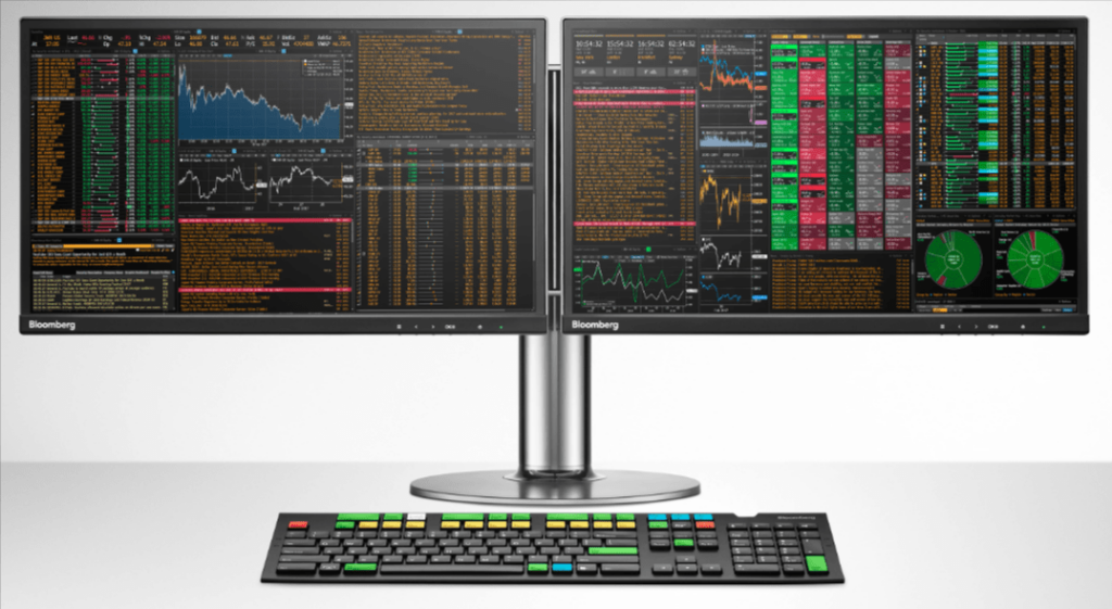Dual Bloomberg Terminal screens