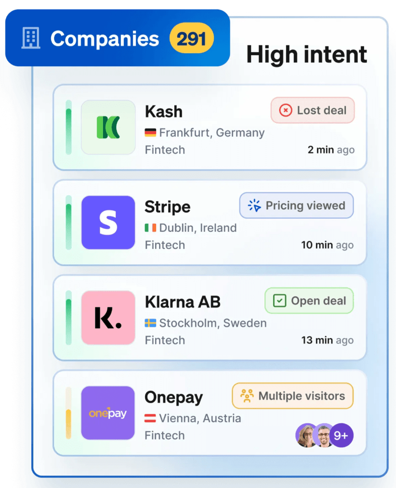 Dealfront dashboard