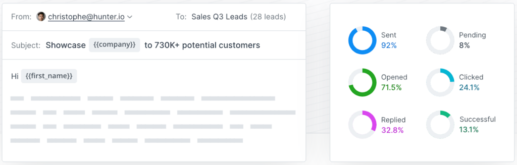 Hunter.io dashboard