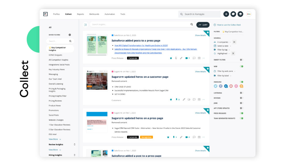 Kompyte dashboard
