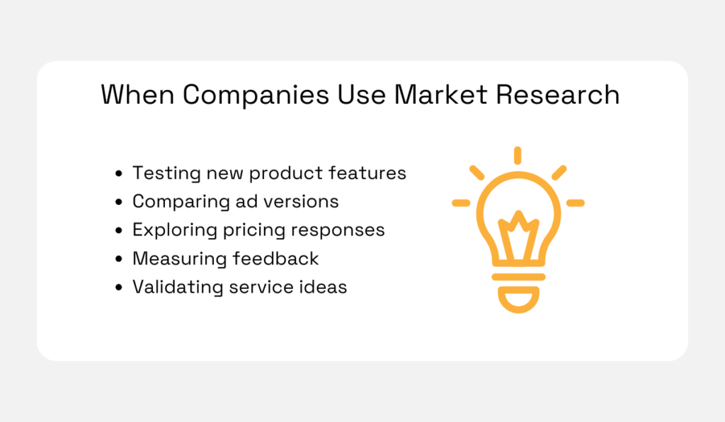 When companies use market research infographic 