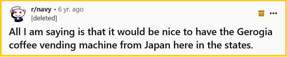 Reddit comment about Georgia vending machines