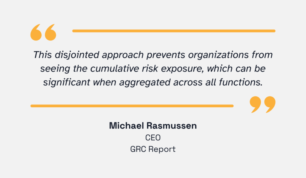 quote on the risk of not centralizing tprm