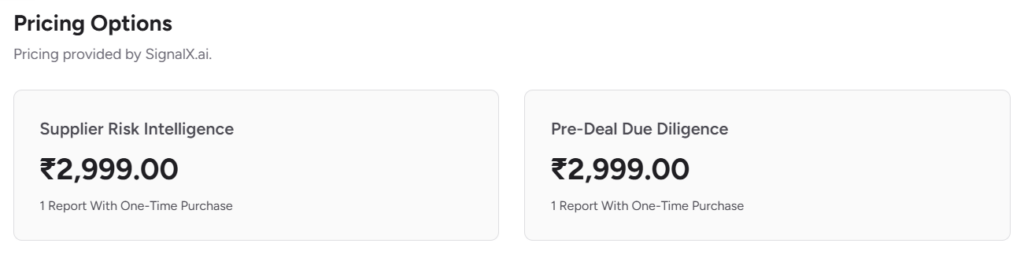 signalx plans and pricing screenshot