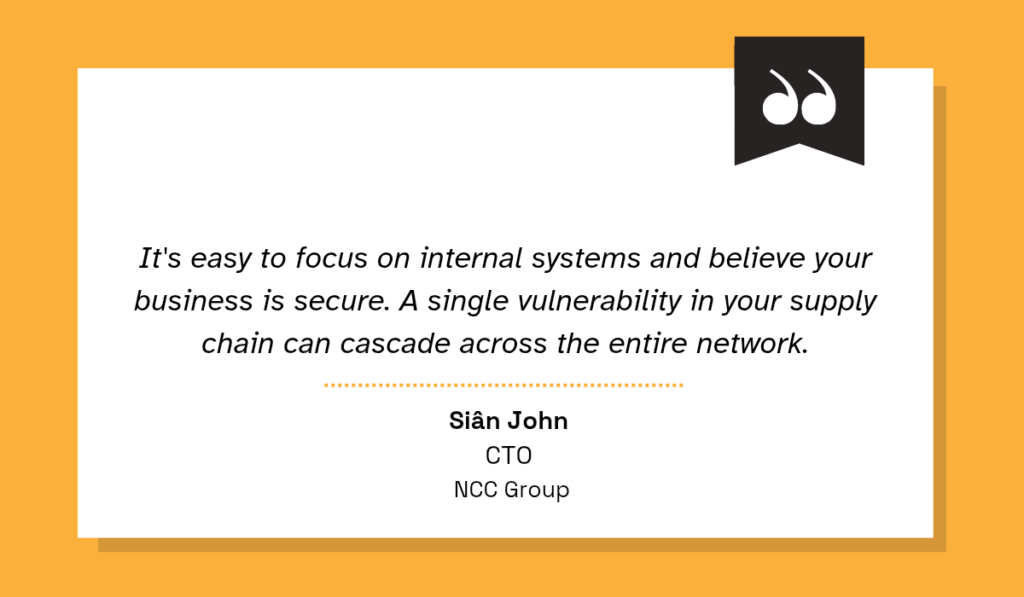 quote on supply chain vulnerabilities that come from outside the company