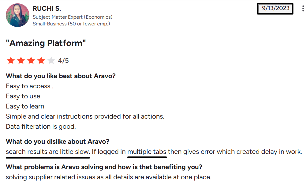 aravo review screenshot