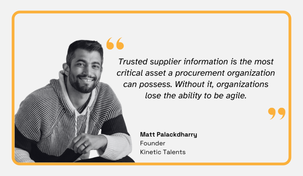 quote on how trusted supplier information is essential