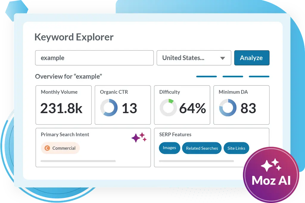 moz keyword explorer screenshot