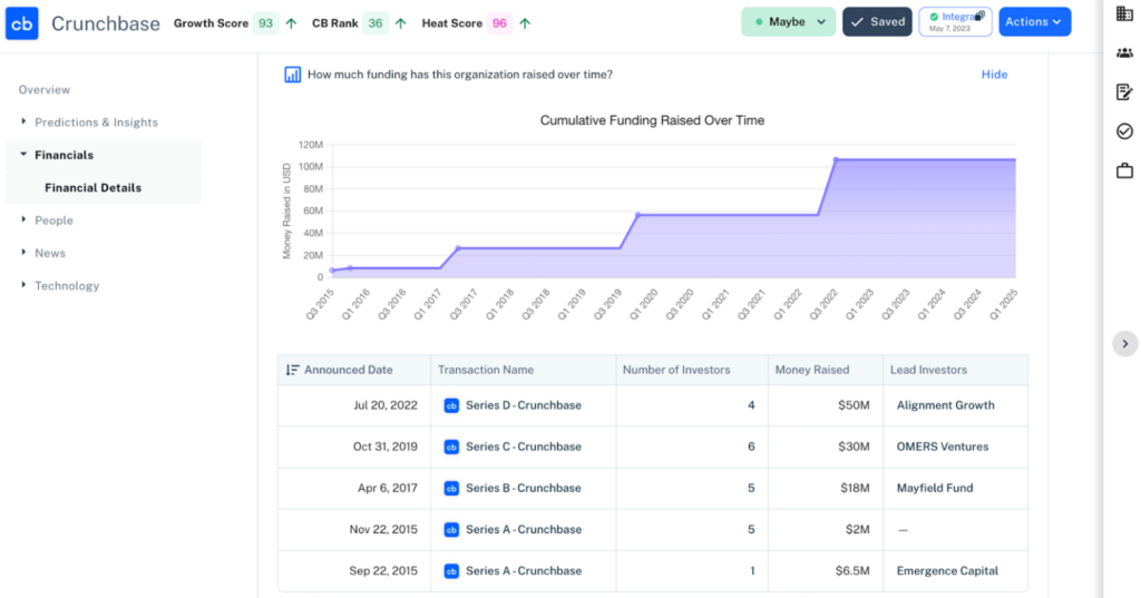 crunchbase tool screenshot