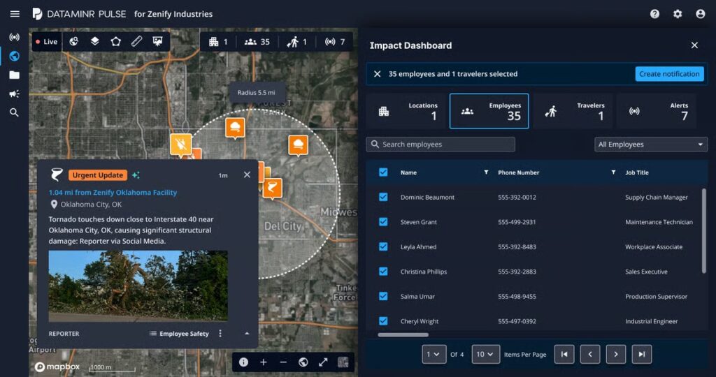 dataminr tool screenshot