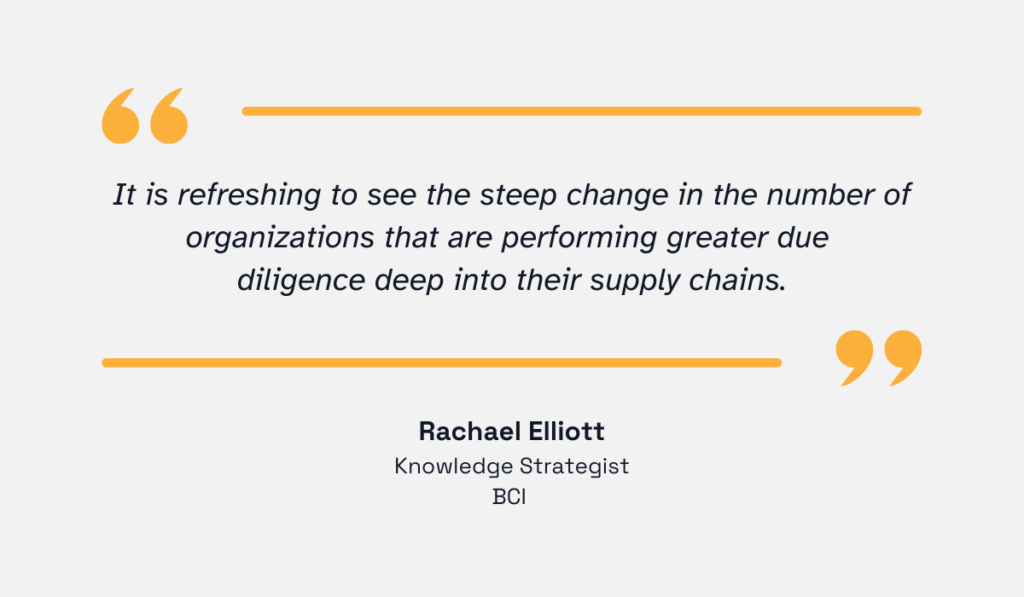 quote on how companies are deepening their due diligence practices