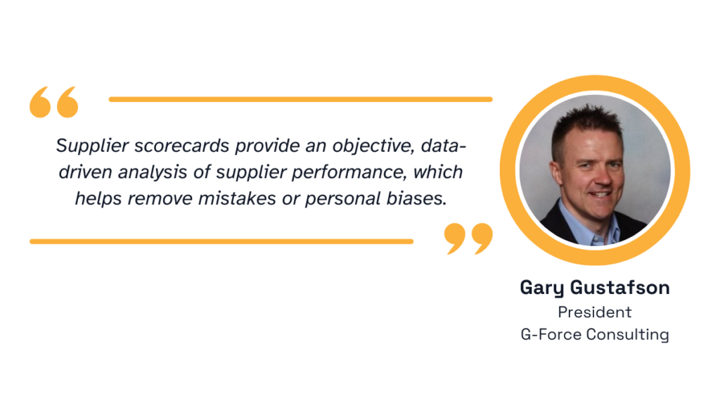 quote on supplier scorecards