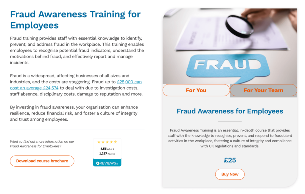fraud awareness training example