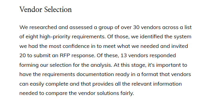 vendor selection case study