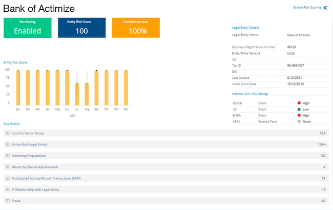 actimize tool screenshot