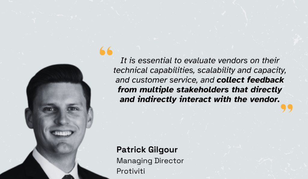 quote on the importance of stakeholder involvement in vendor selection