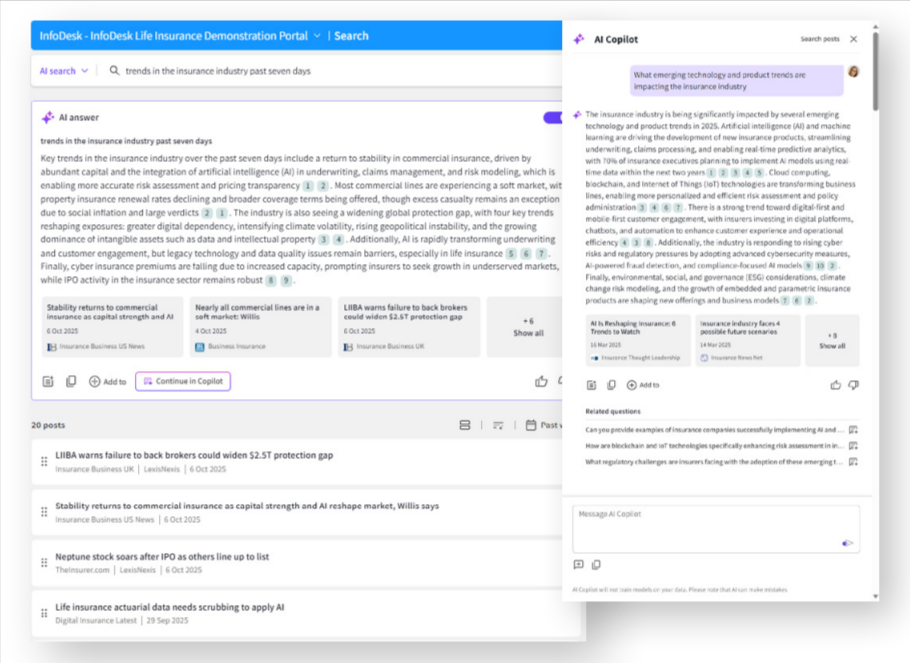 infodesk ai summarization screenshot