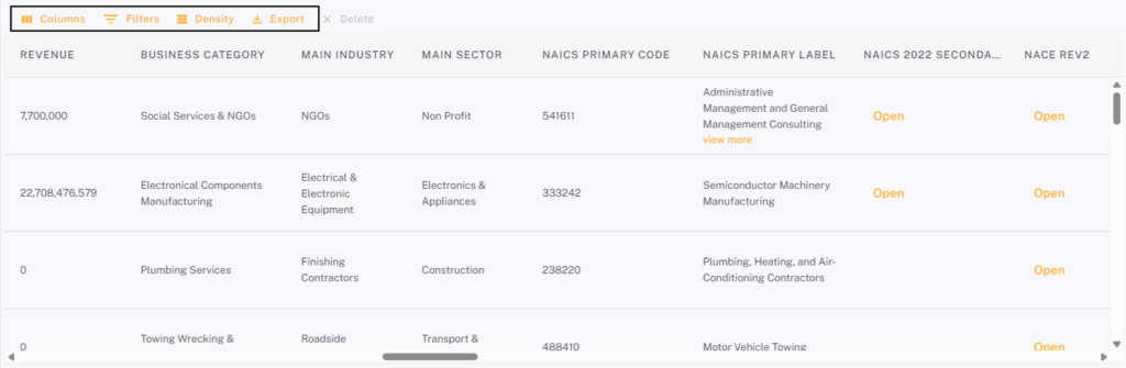 veridion tool screenshot